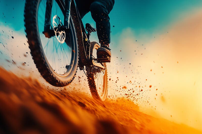 Ciclista em ação na trilha